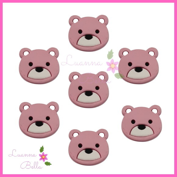 Aplique Emborrachado Ursinha Rosa - Pct c/7unds
