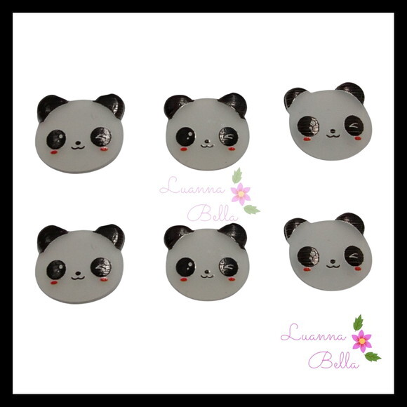 Aplique Emborrachado Ursinho Panda - Pct c/7 unds