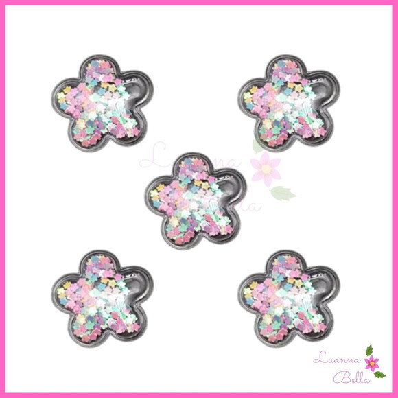 Aplique Flor Com Enchimento Rosa - Pct c/6 unds
