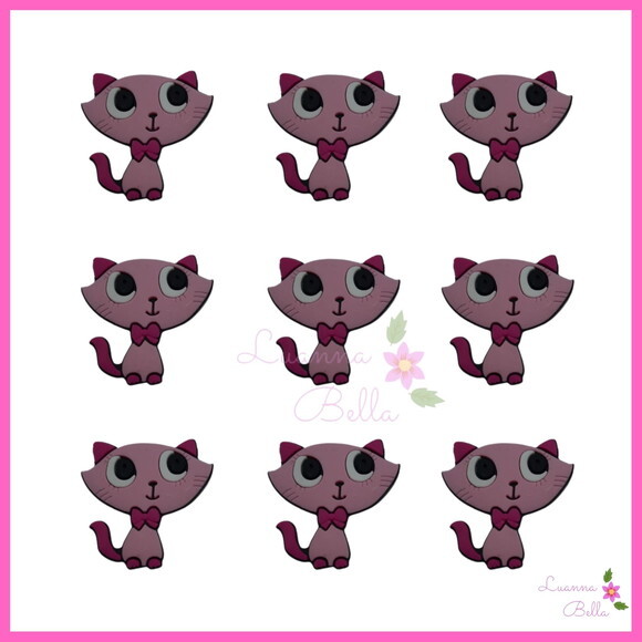 Aplique Gatinha Emborrachado - Pct c/7unds