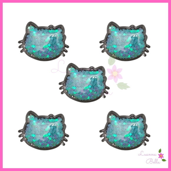 Aplique Hello Kitty Azul Com Enchimento - Pct c/4 unds