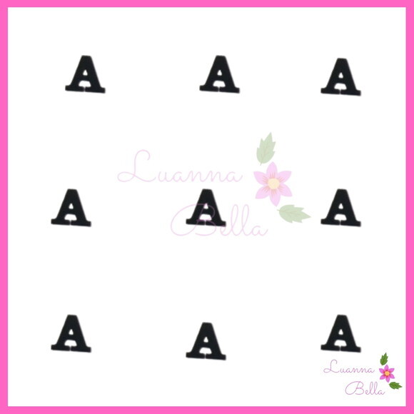 Aplique Letra A de Acrílico Preto - Pct c/ 8 unidades