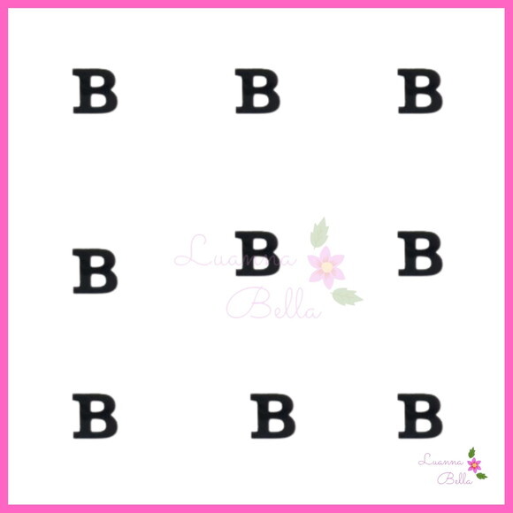 Aplique Letra B de Acrílico Preto - Pct c/ 8 unidades