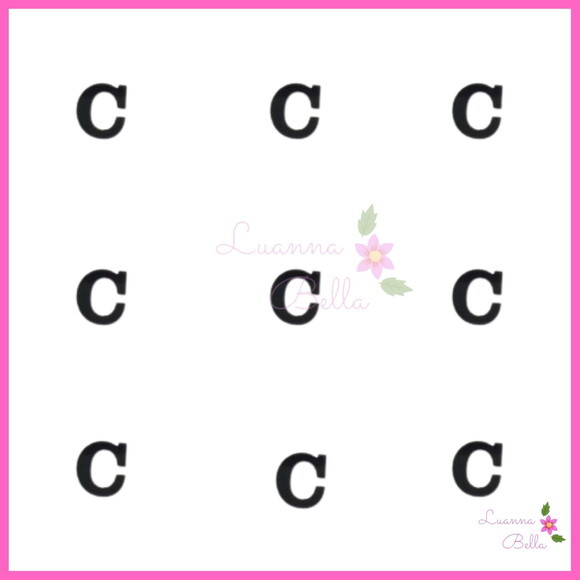 Aplique Letra C de Acrílico Preto - Pct c/ 8 unidades