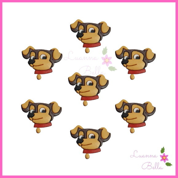 Aplique Mini Cachorrinho - Pct c/8 unds
