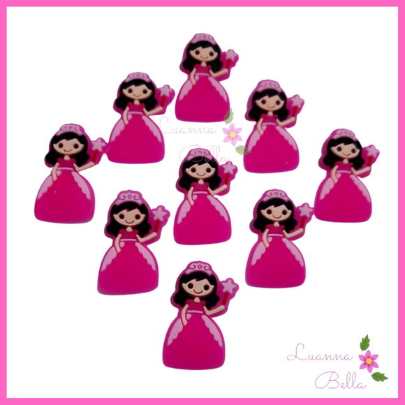 Aplique Princesa de Borracha- Pct c/7 unds