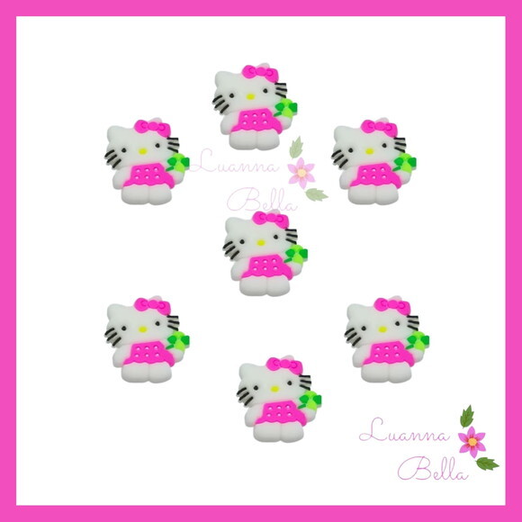 Apliques Emborrachado Modelo Gatinha Hello - pcts c/7 unds
