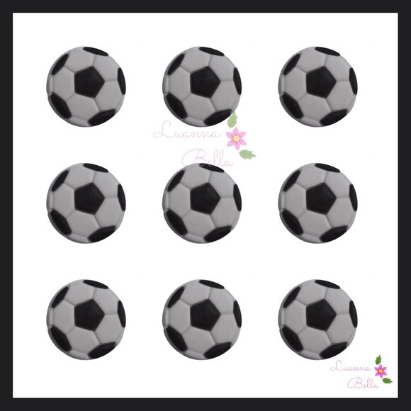 Apliques Emborrachados Bolas de Futebol - Pct c/8 unidades