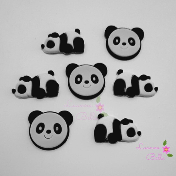 Apliques Emborrachados Modelos Panda - pct c/7 unidades