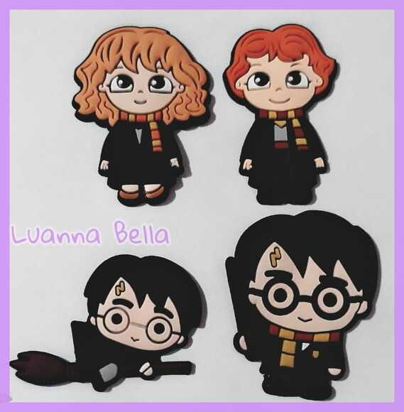 Apliques Harry Potter Personagens de borracha-pct c/8 unid
