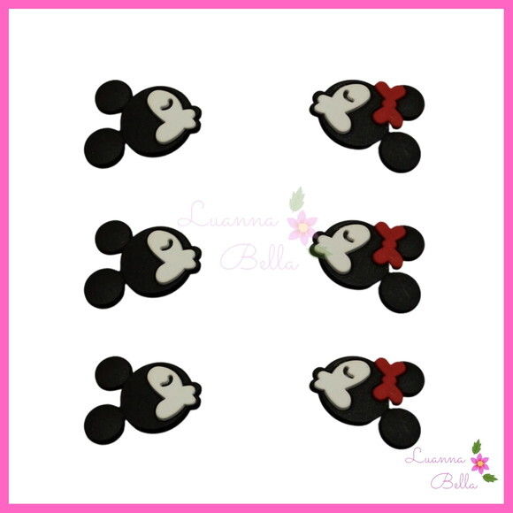 Apliques Minie e Mickey emborrachados - Pct c/6 unds