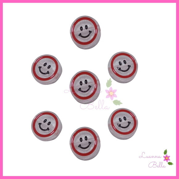 Carinha Feliz Translucida c/furo Passante -Pct c/6 Unidades