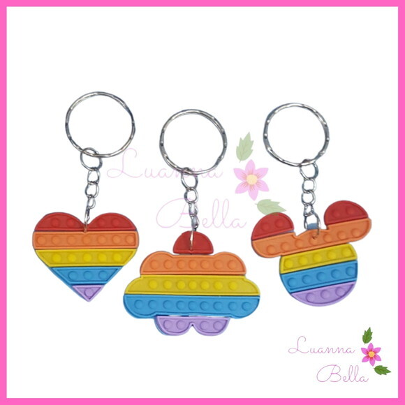 Chaveiro Emborrachados Variados Pop It Fid Stoy -Pct c/6unds