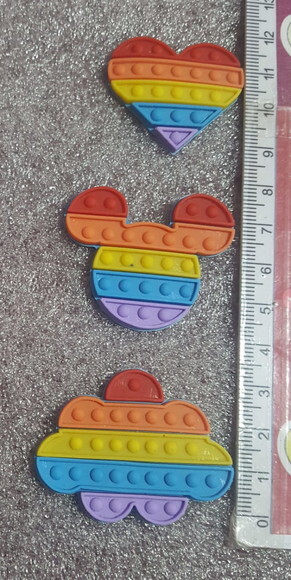 Chaveiro Pop It Variados Emborrachados -pct C/5unds