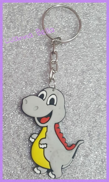 Chaveiros Dinossauros de borracha -Pct c/4 unidades