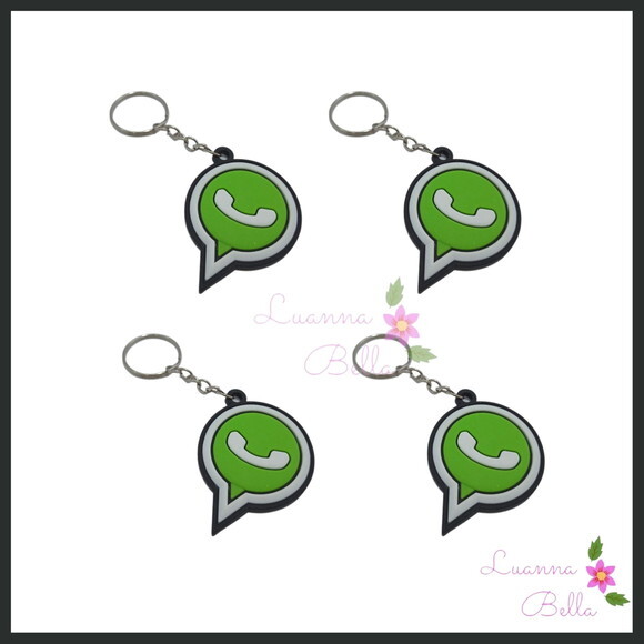 Chaveiros em Apliques Emborrachados WhatsApp -pct c/4unds
