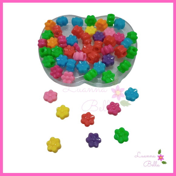 Florzinha c/furo Passante varias cores -Pct c/ 50 Unidades