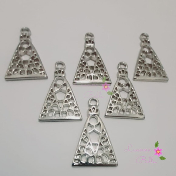 Medalha De Metal Prata Nossa Senhora Aparecida-pcts c/6 unds