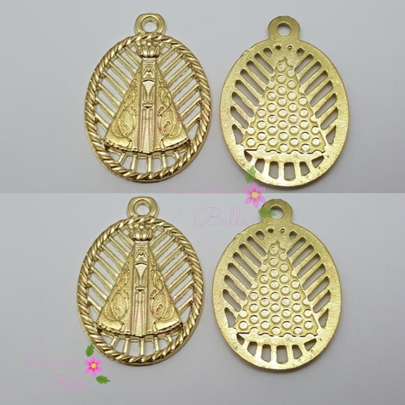 Medalha De Metal Dourada Nossa Senhora Aparecida-pcts c/4und