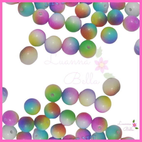 Missanga Bolinha Acrílica Tie Dye - Pct c/65 unidades