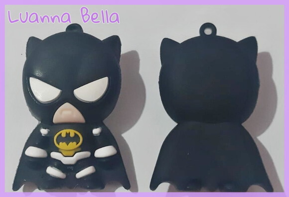 Pingente Batman de Borracha 5cm - Pct c/2 Unid