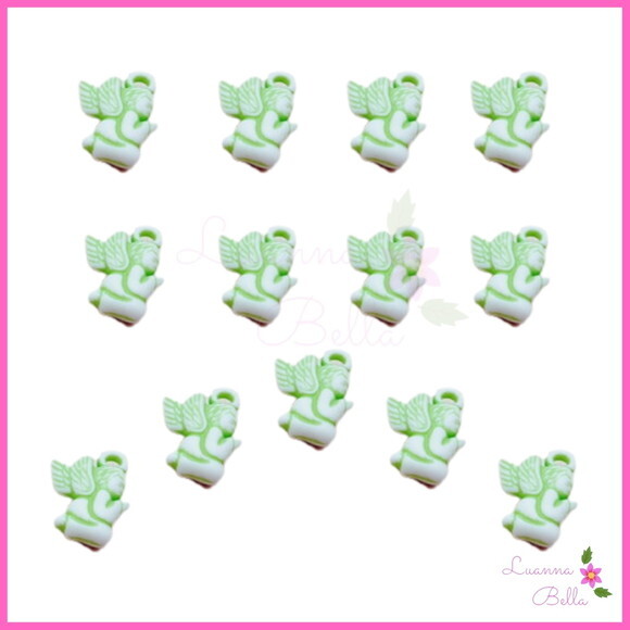 Pingente Anjinho Verde - Pct C/ 30 Unidades