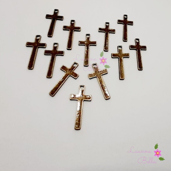 Pingente Crucifixo de Metal Dourado - pacts c/12 unds