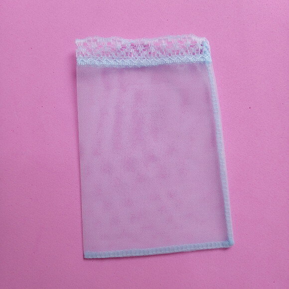 Saquinho Organza Tunil Azul com Renda 10x15cm