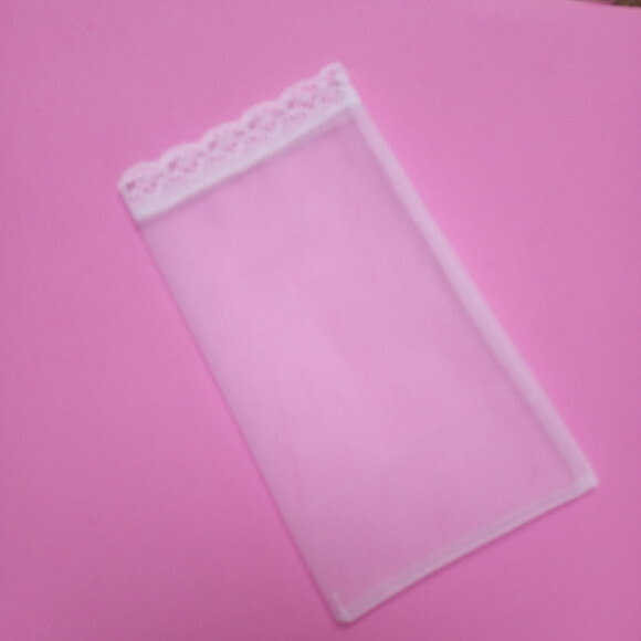 Saquinho Organza Tunil Branco com Renda 10x17cm