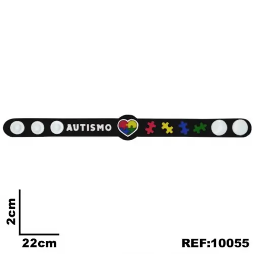 Pulseiras Modelo Autismo 19cm Pacote com 3 Unidades