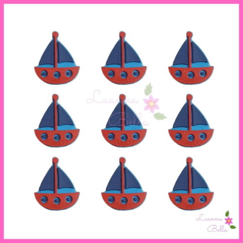 Aplique Barco Marinheiro emborrachado - Pcts c/7 unds