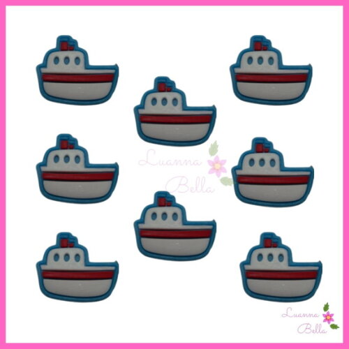 Aplique Barco Marinheiro emborrachado - Pcts c/7 unds