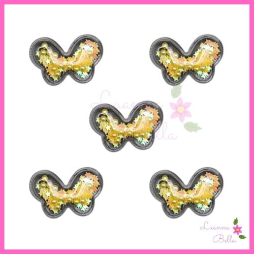 Aplique Borboleta Com Enchimento Amarela - Pct c/6 unds