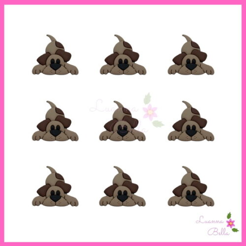 Aplique Cachorrinho Emborrachado - Pct c/ 7 Unidades