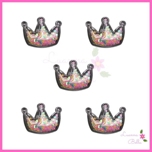 Aplique Coroa Com Enchimento Colorido - Pct c/4 unds