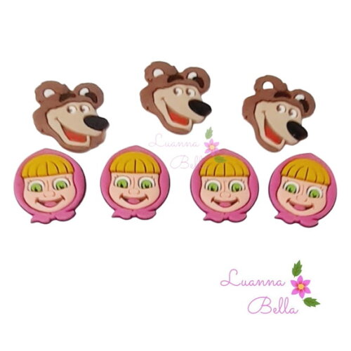 Aplique Emborrachado Menina e o Urso- pcts c/7unds