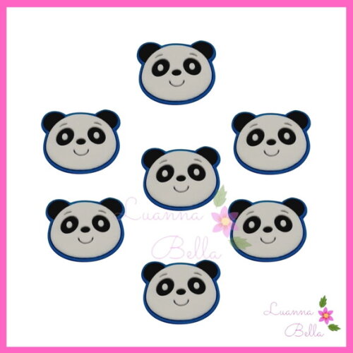 Aplique Emborrachado Modelo Panda - Pcts c/7unds