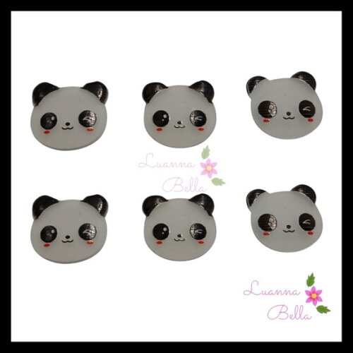 Aplique Emborrachado Ursinho Panda - Pct c/7 unds