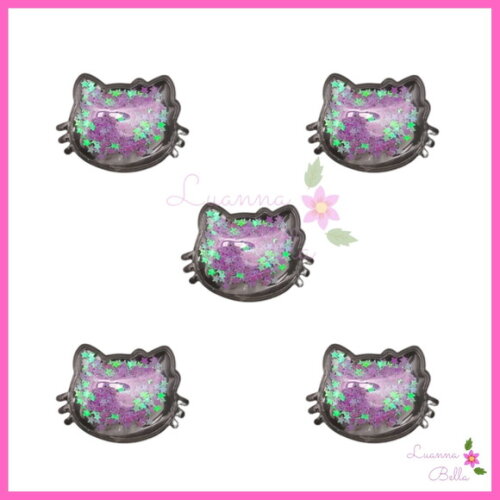 Aplique Hello Kitty Lilás Com Enchimento - Pct c/4 unds