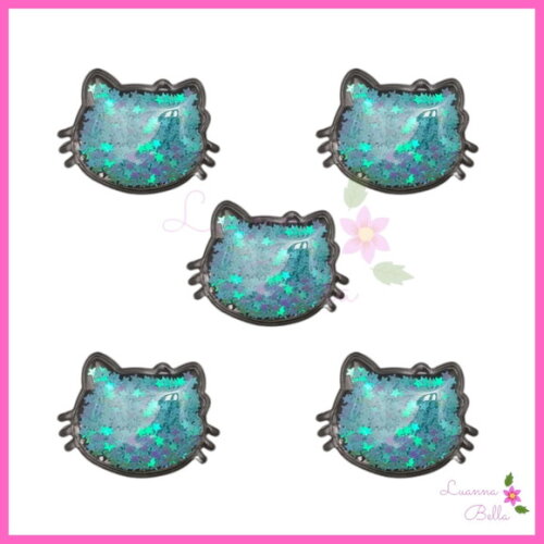Aplique Hello Kitty Azul Com Enchimento - Pct c/4 unds