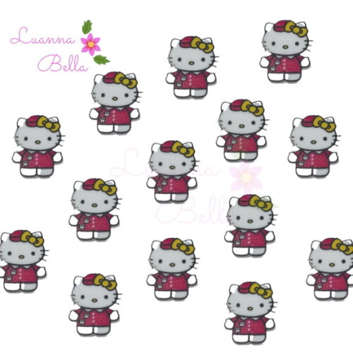 Aplique Hello Kitty em acrílico -pct c/6 unidades