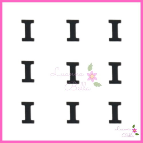 Aplique Letra "I" de Acrílico Preto - Pct c/ 8 unidades