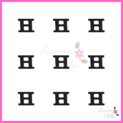 Aplique Letra "H" de Acrílico Preto - Pct c/ 8 unidades