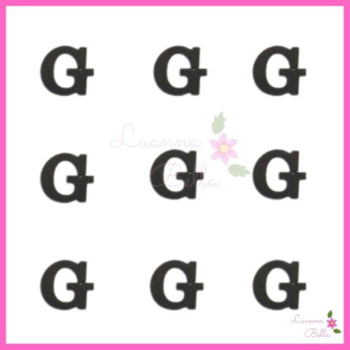 Aplique Letra "G" de Acrílico Preto - Pct c/ 8 unidades