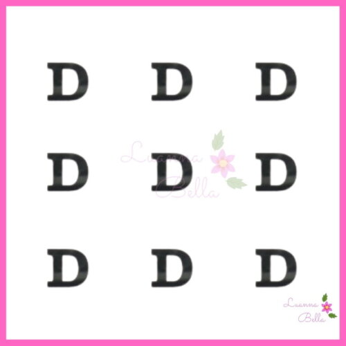 Aplique Letra "D" de Acrílico Preto - Pct c/ 8 unidades