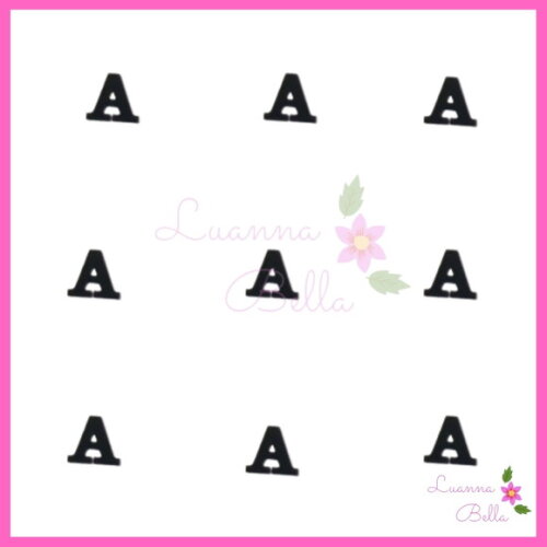 Aplique Letra "A" de Acrílico Preto - Pct c/ 8 unidades