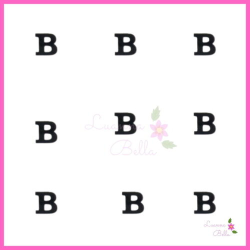 Aplique Letra "B" de Acrílico Preto - Pct c/ 8 unidades