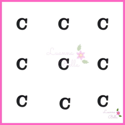 Aplique Letra "C" de Acrílico Preto - Pct c/ 8 unidades