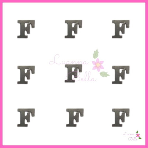 Aplique Letra "F" de Acrílico Preto - Pct c/ 8 unidades