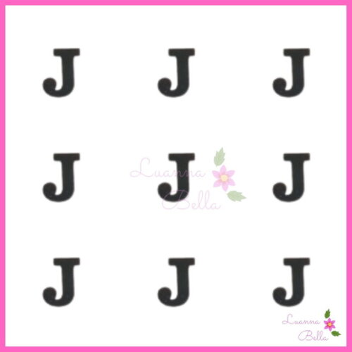 Aplique Letra "J " de Acrílico Preto - Pct c/ 8 unidades